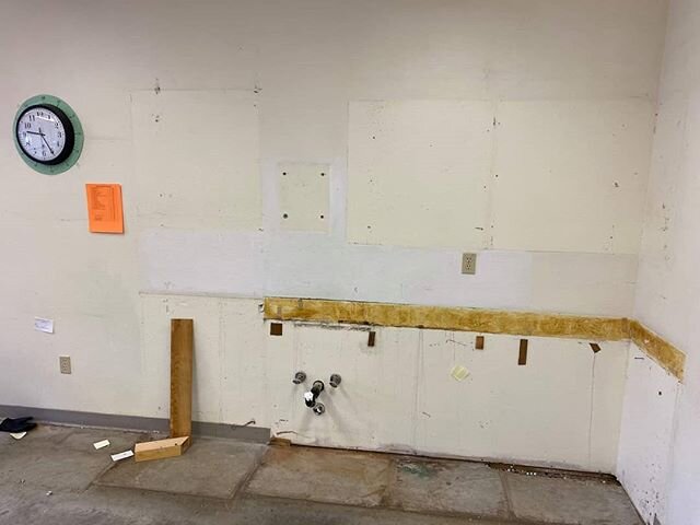 While we are all out taking care of ourselves, Tom is hard at work on the new stables kitchen!