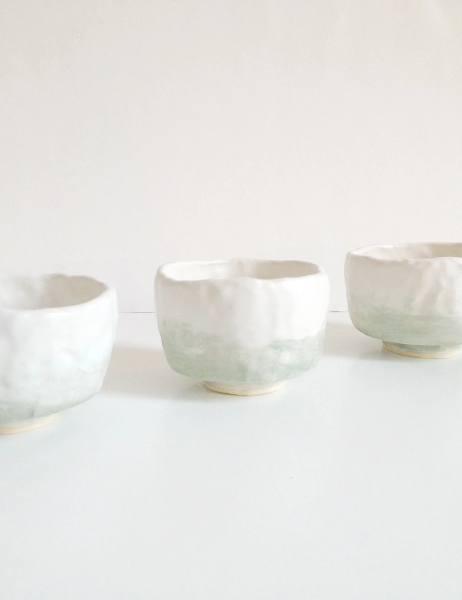 Large tea bowls in aqua