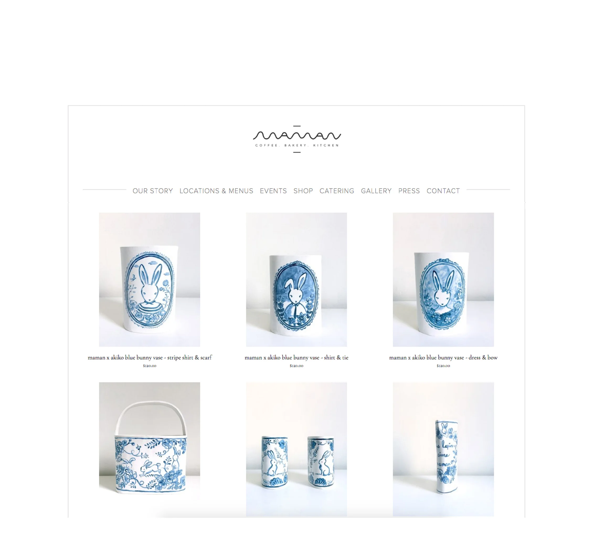 The bunny vases are now available for purchase online at Mamannyc.com website! Now you can order yours online and in person at Maman Tribeca location!