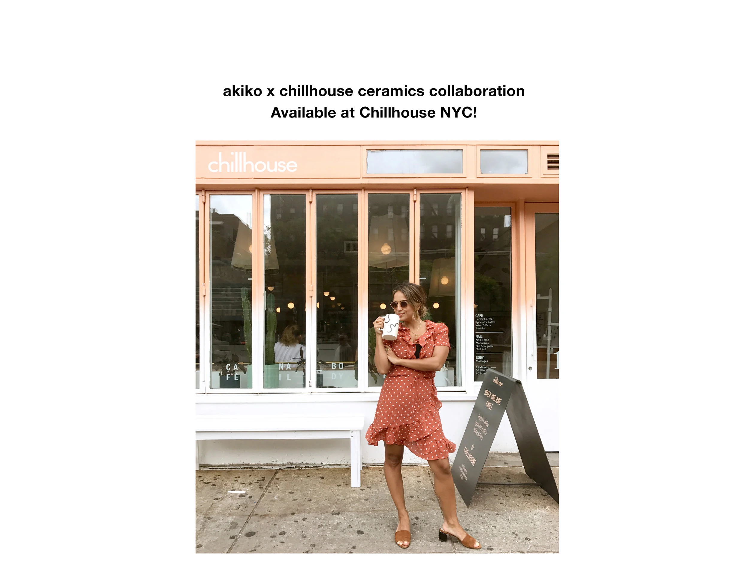 Owner Cyndi Ramirez holding the big "Matisse" mug! Limited edition mugs and vases available only at chillhouse at 149 Essex St. NYC.