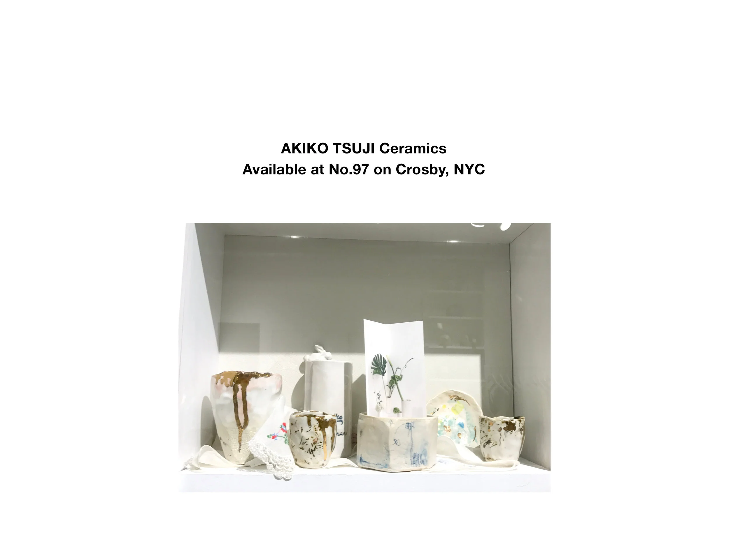 Hand built ceramic wares are now available at No.97 on Crosby! Cups and dishes with 22k gold luster are also available.