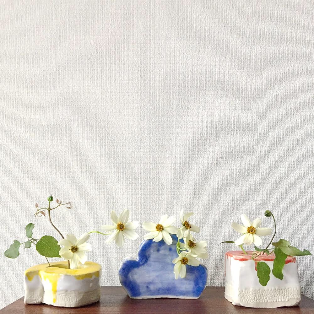 Stone garden vases trios