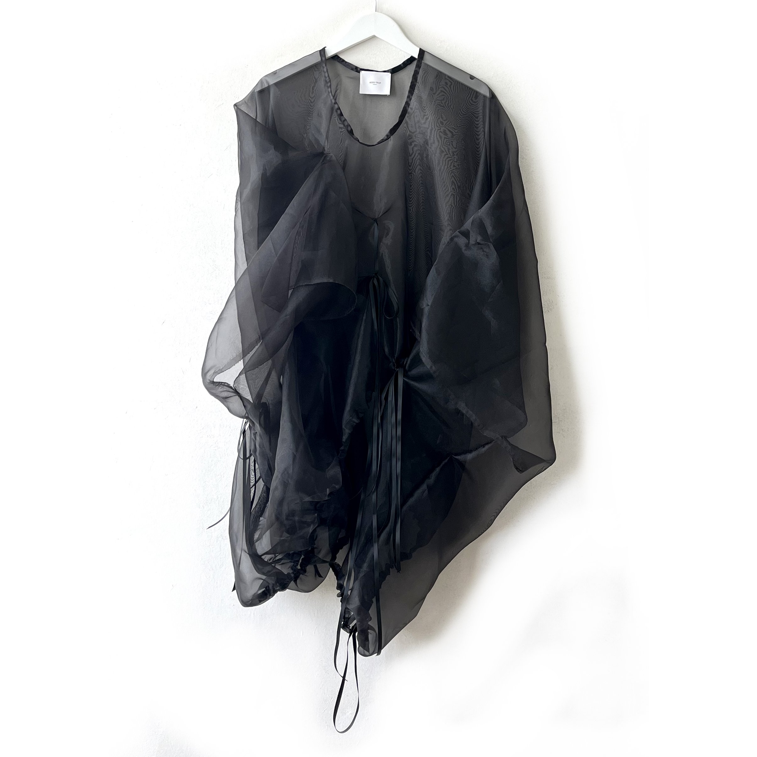 Black Organza Dress with Bows