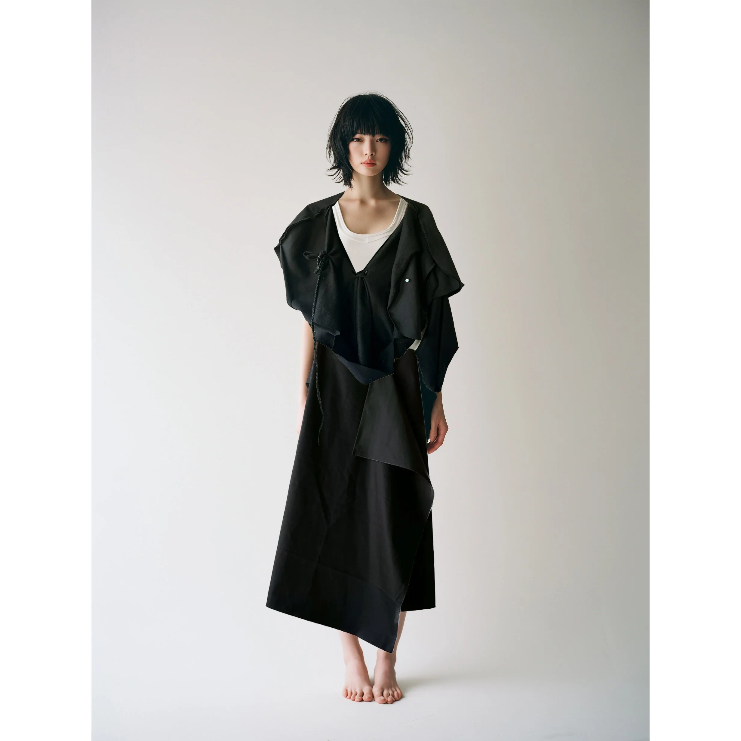 Black Fleece Jacket & Skirt Akiko Tsuji Asian Model 1.jpg