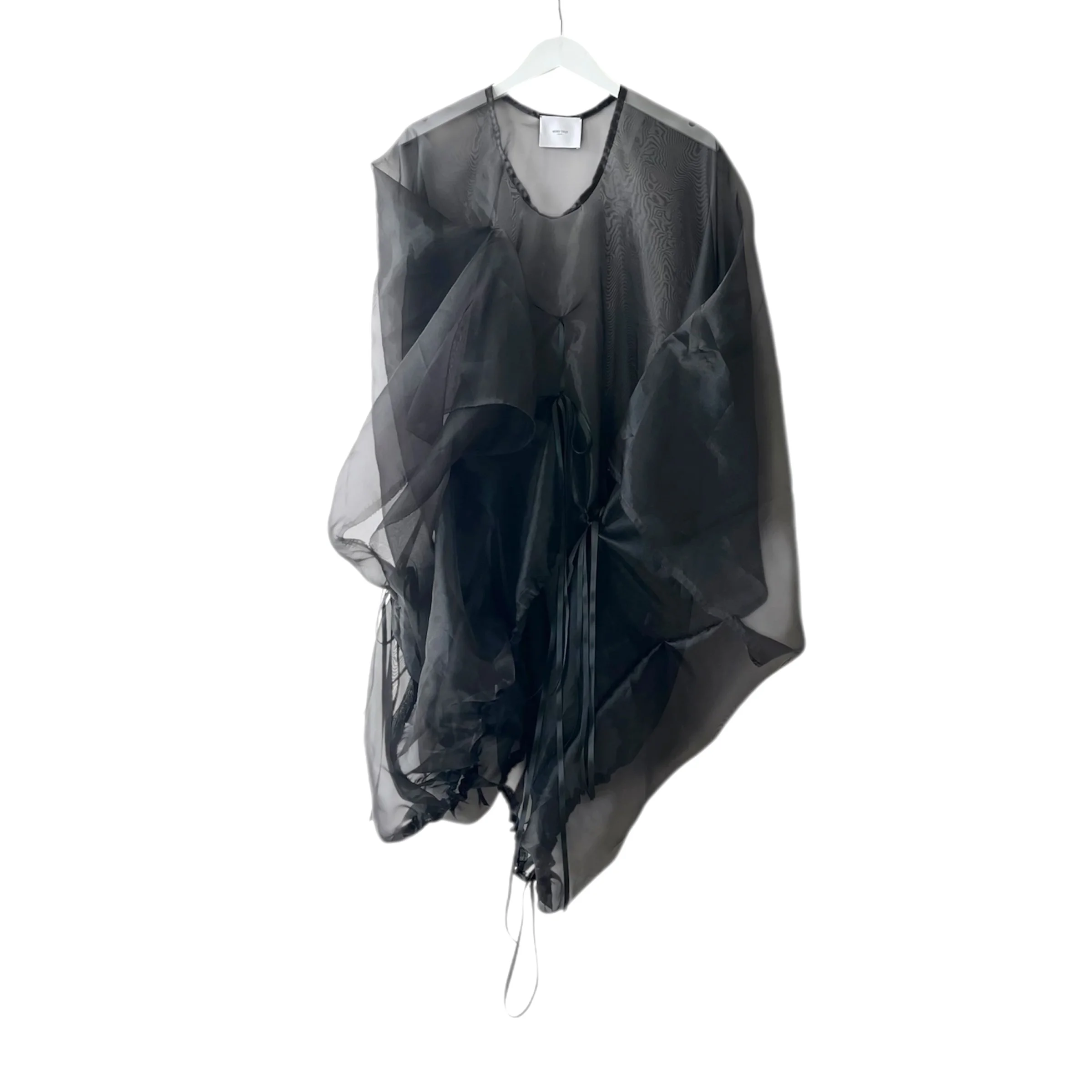 Black Organza Dress with Bows