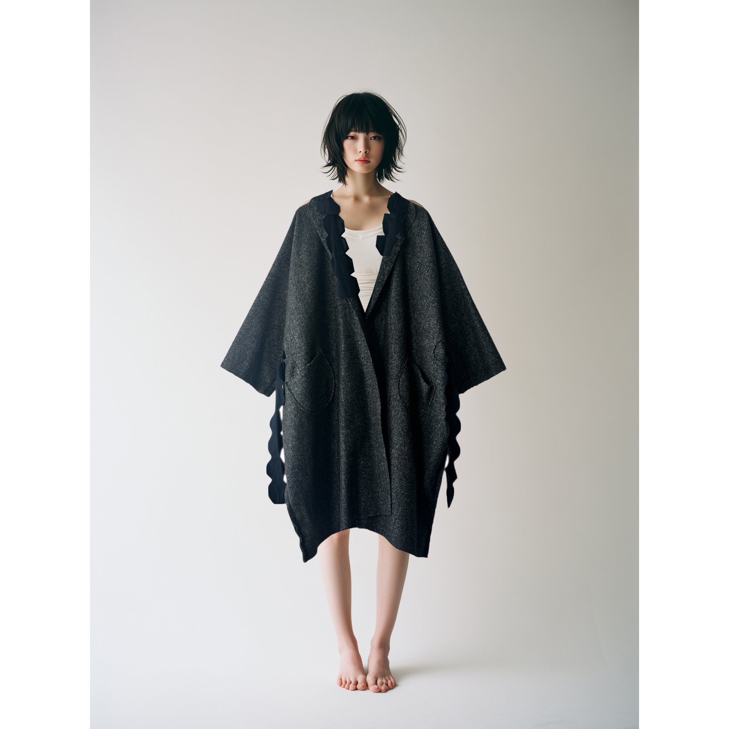 Wool Felt Coat Akiko Tsuji Asian Model 1.jpg