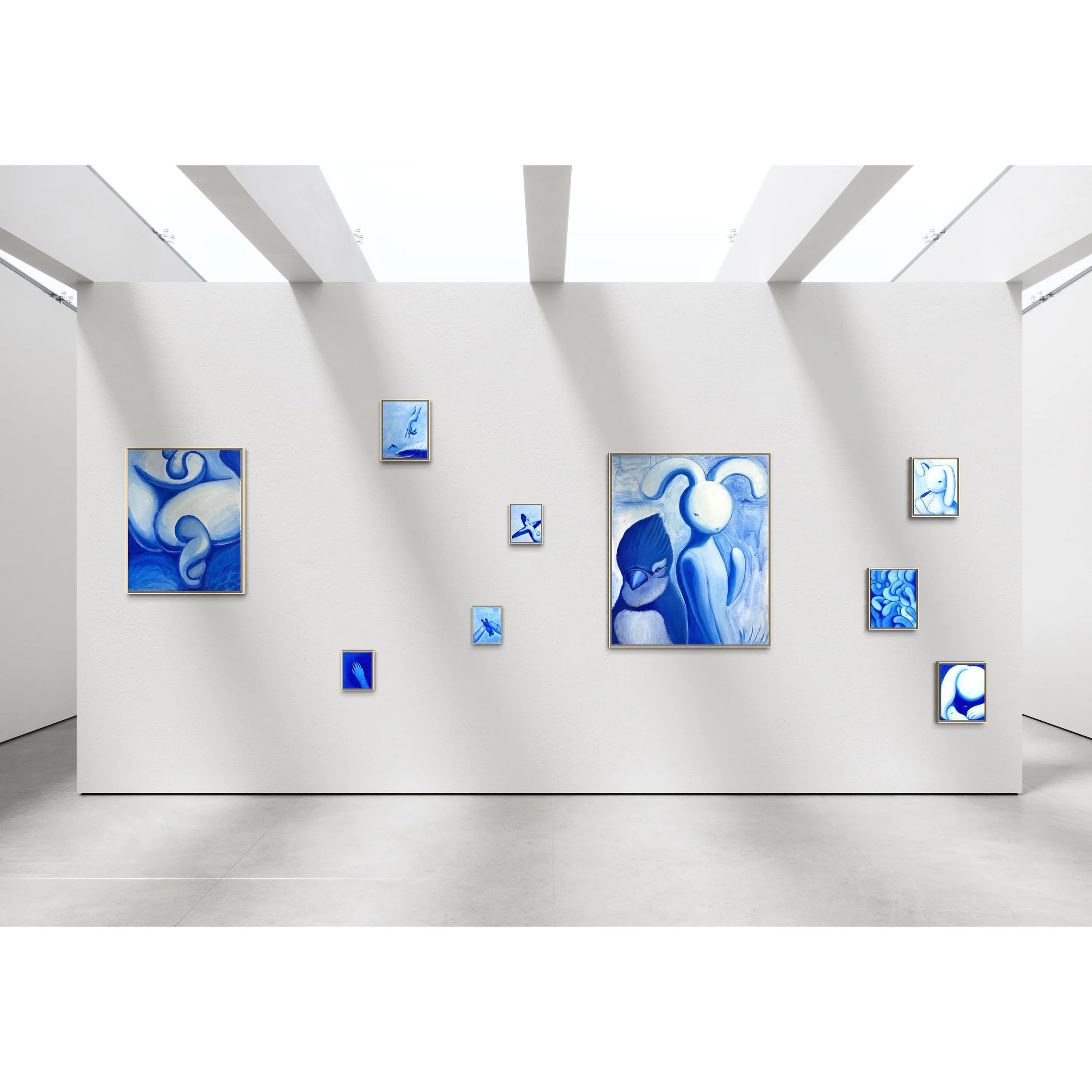 Akiko Tsuji Bunny Blueprint series in a gallery wide_wht.jpg