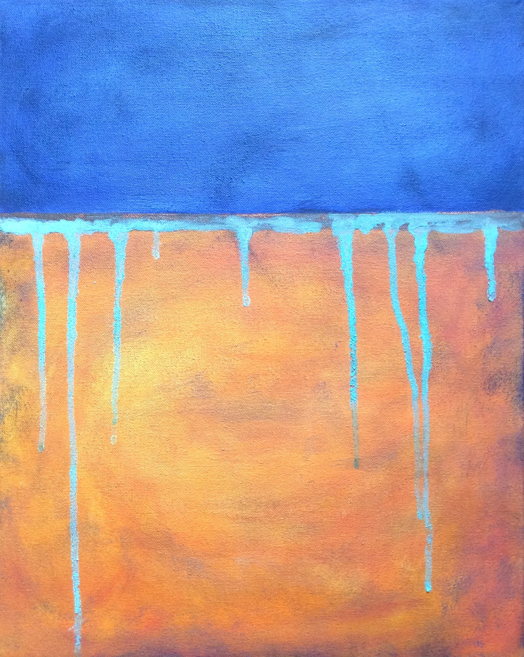  Copper V Acrylic &amp; Copper on Canvas 30"x20" 