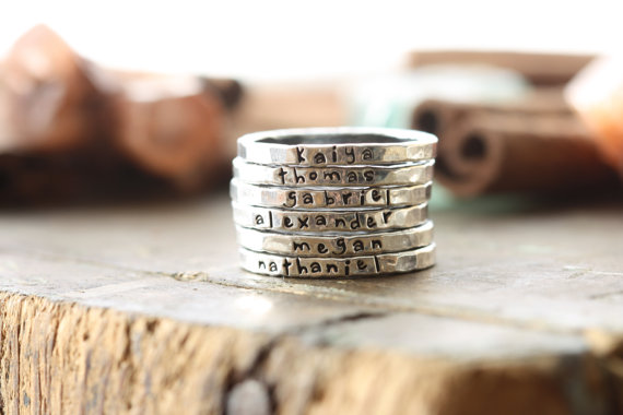 Personalized Stackable Rings - cinnamonsticks