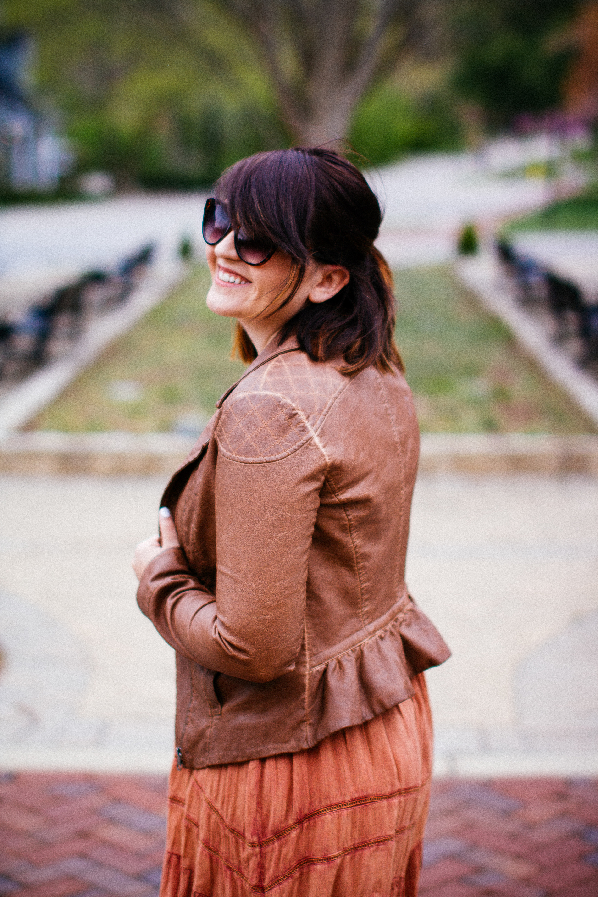 Ruffle Anthropologie Leather Jacket www.chelceytate.com
