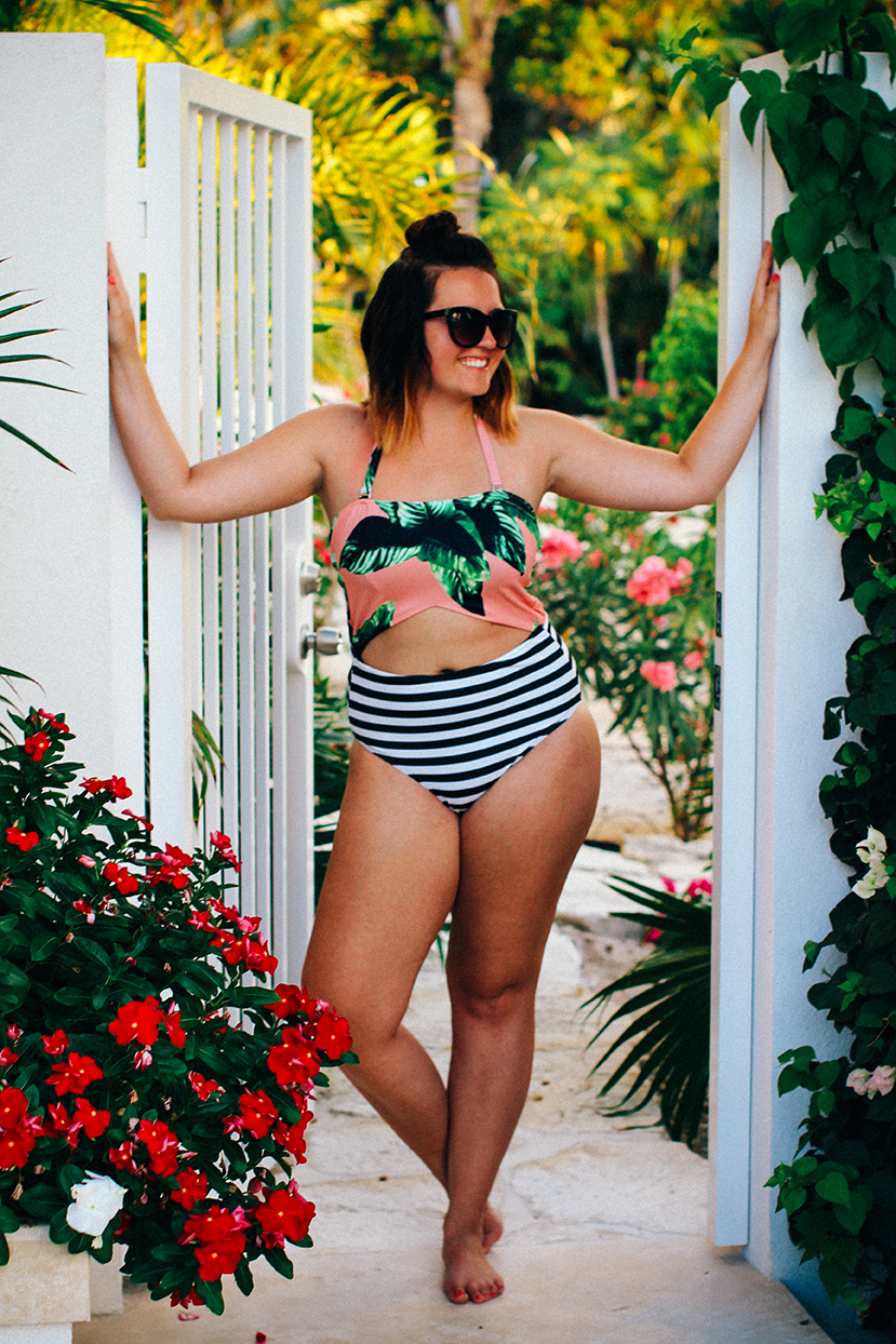 Palm Prints + Stripes @albionfit via chelceytate.com