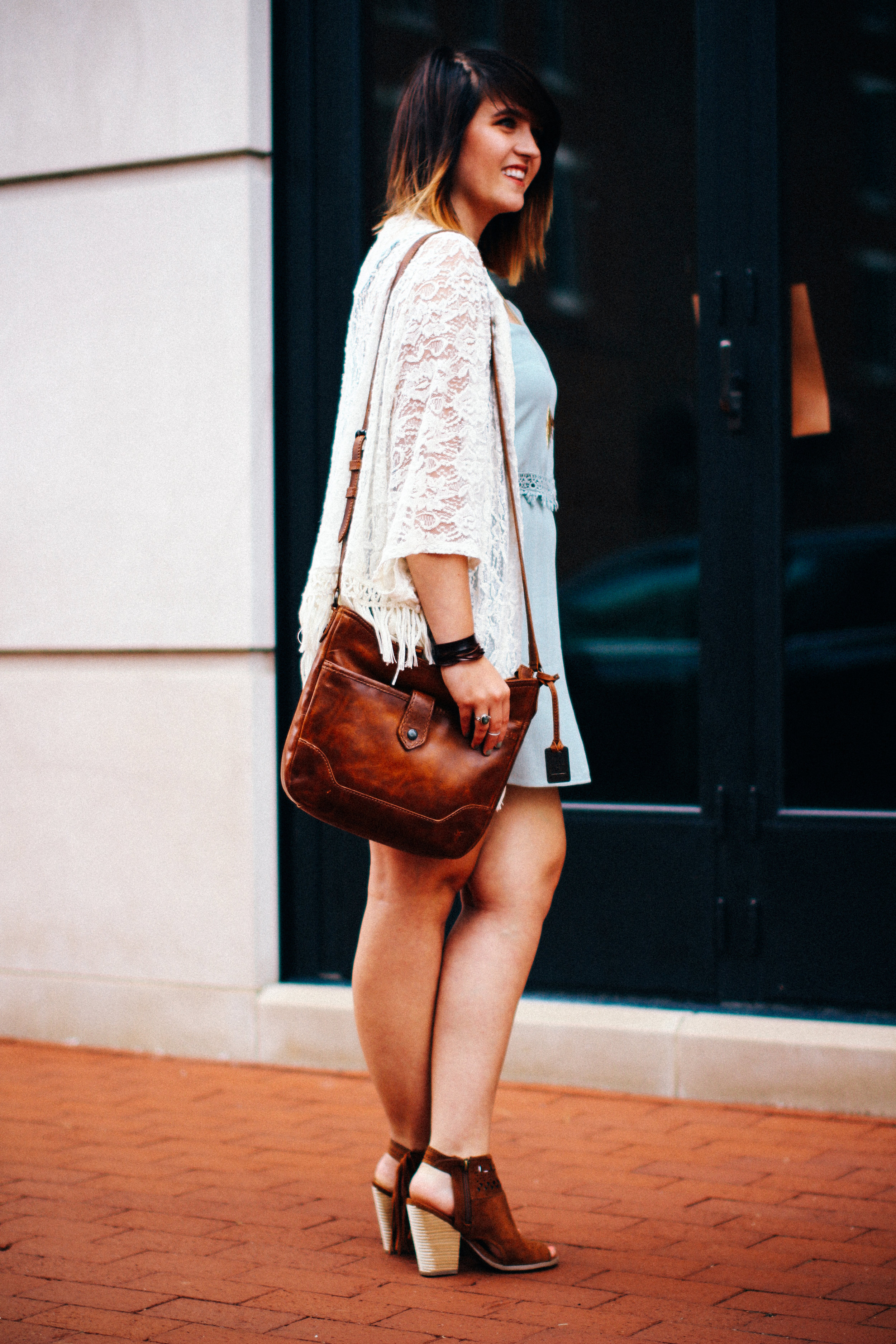 Leather + Lace Fall Style via chelceytate.com / @forever21 @thefryecompany @modcloth @americaneagle