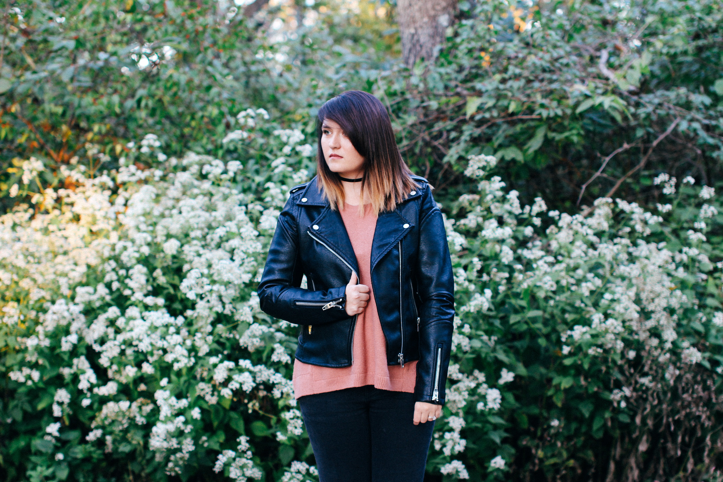 Leather + Blush ft @urbanoutfitters @nordstrom @madewell via chelceytate.com