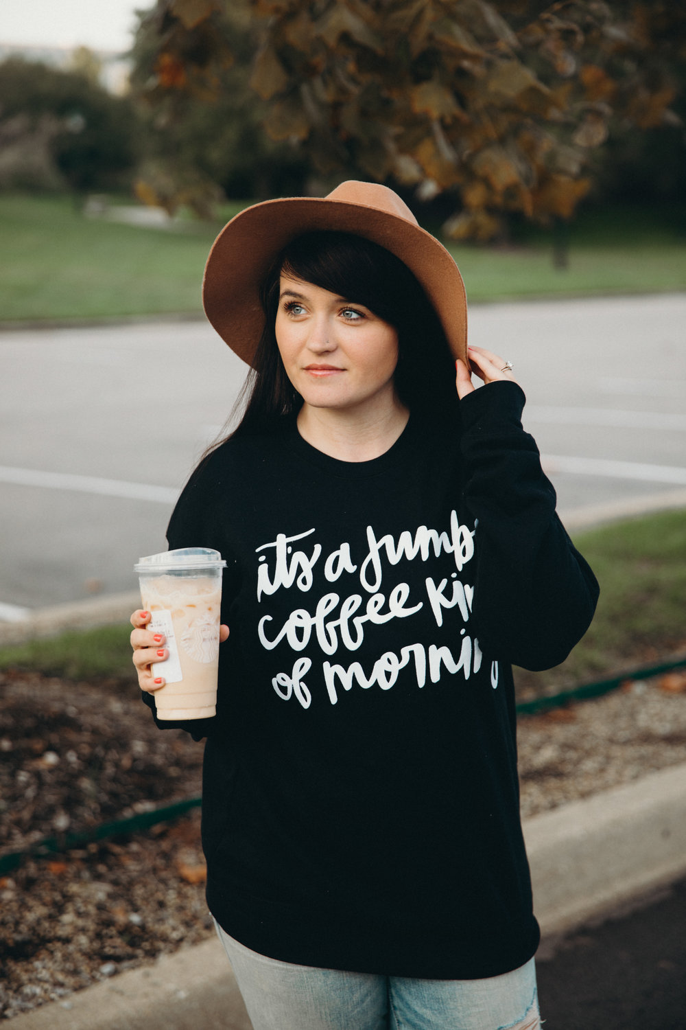 Its a jumbo coffee kind of morning Gilmore Girls sweatshirt Chelcey Tate x The Cake Shop www.chelceytate.com