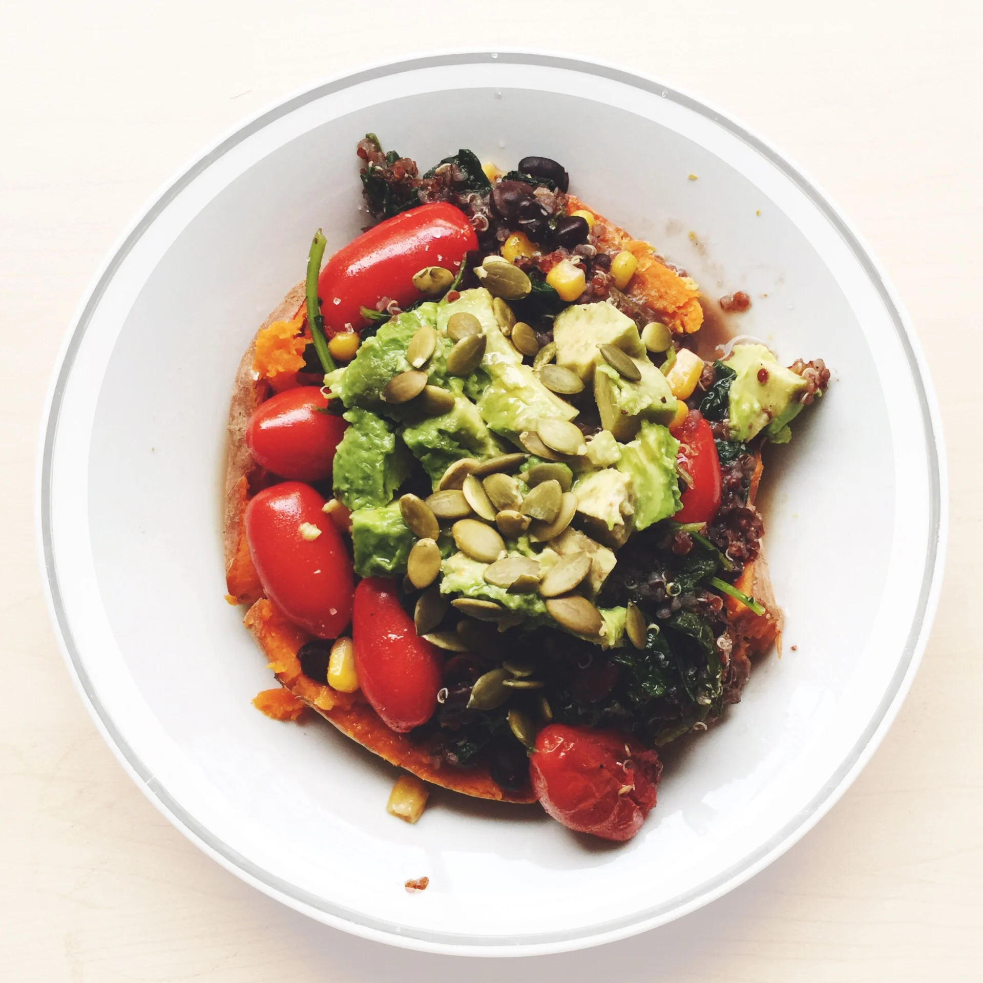 Southwestern Stuffed Sweet Potato for One