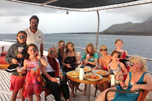 Crossing the equator party on a private charter.