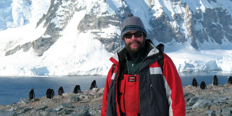 Lead naturalist Richard Polatty in Antarctica. Photo © INCA