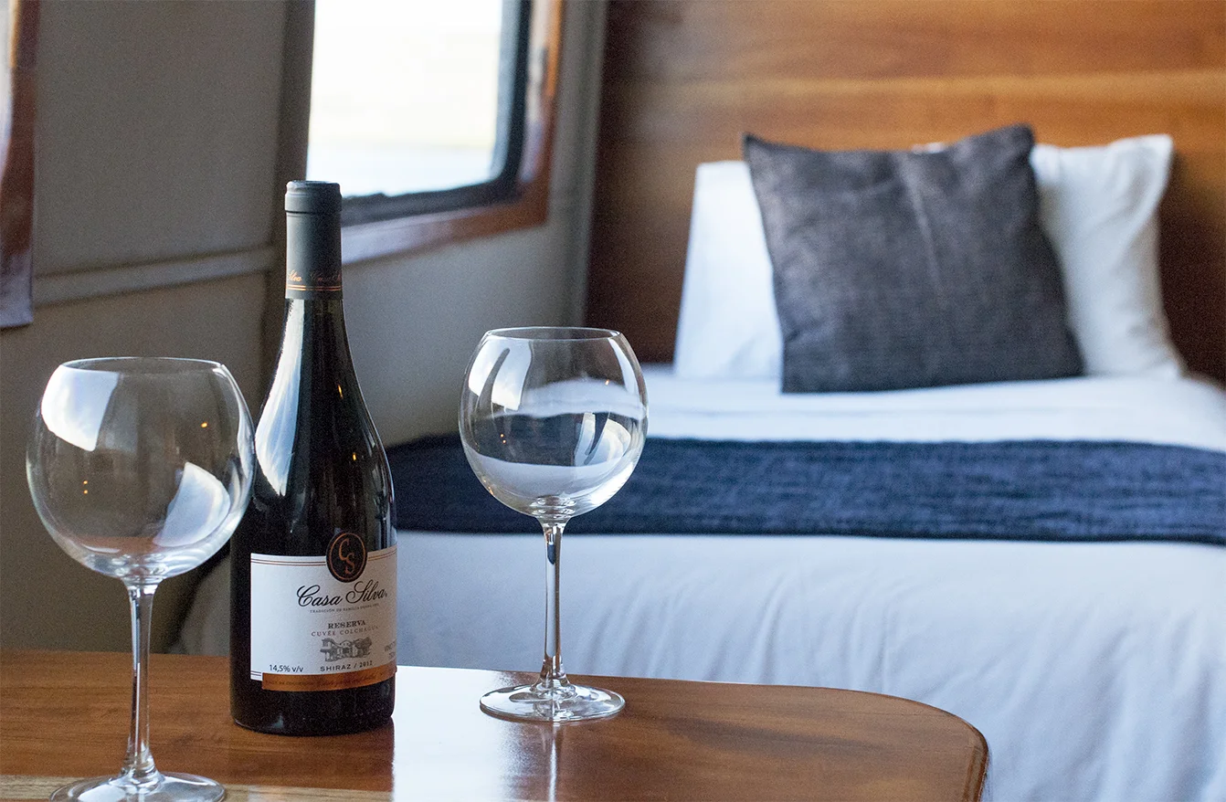 Enjoy two glasses of house wine each night with dinner