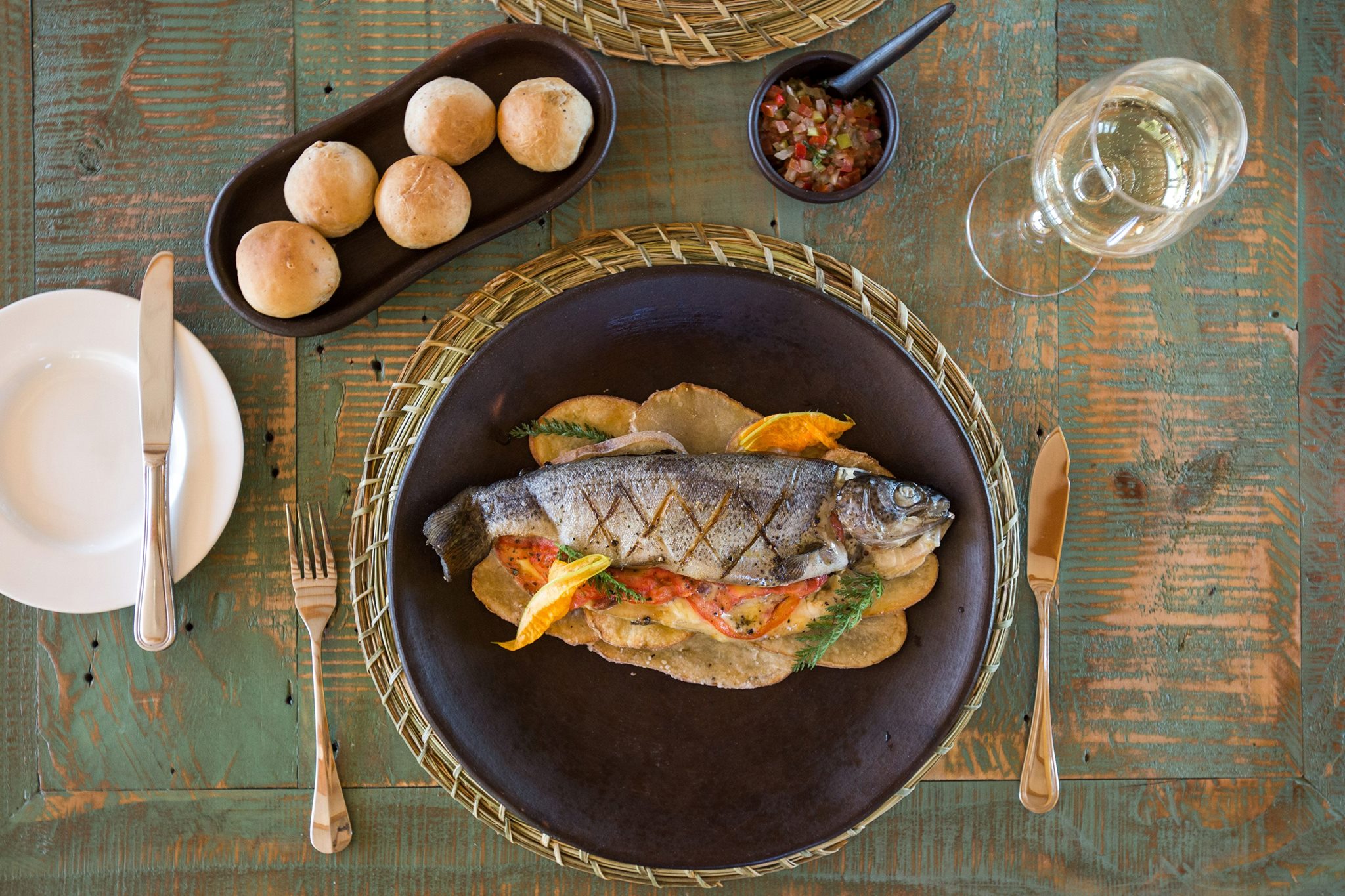 Freshly caught trout
