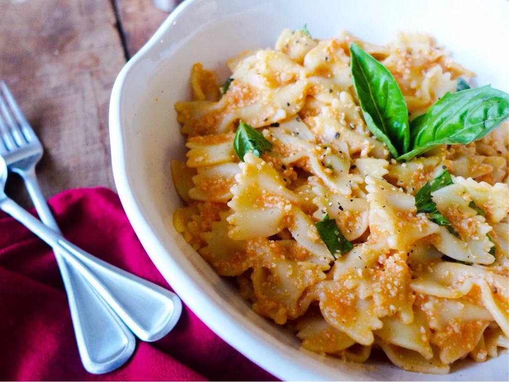 Creamy Tomato Basil Bow Tie Pasta 
