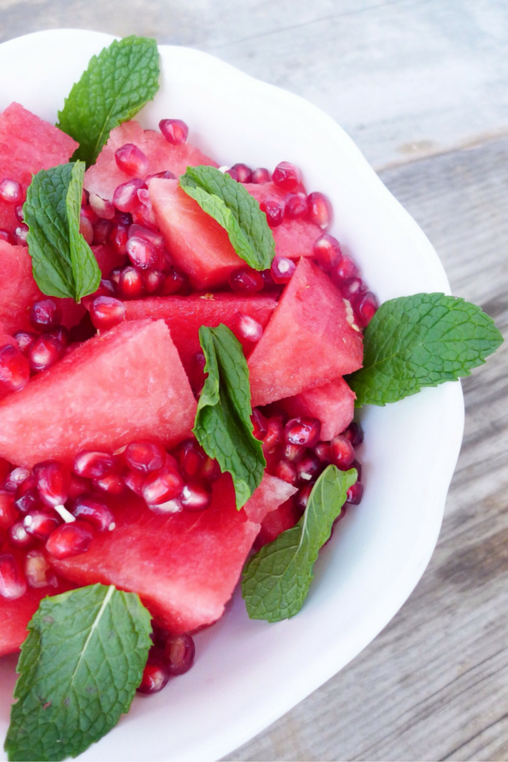 Watermelon Pomegranate &amp; Mint Holiday Salad