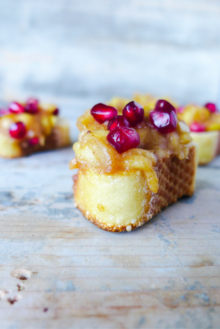 Apple Jam and Pomegranate Crostini 