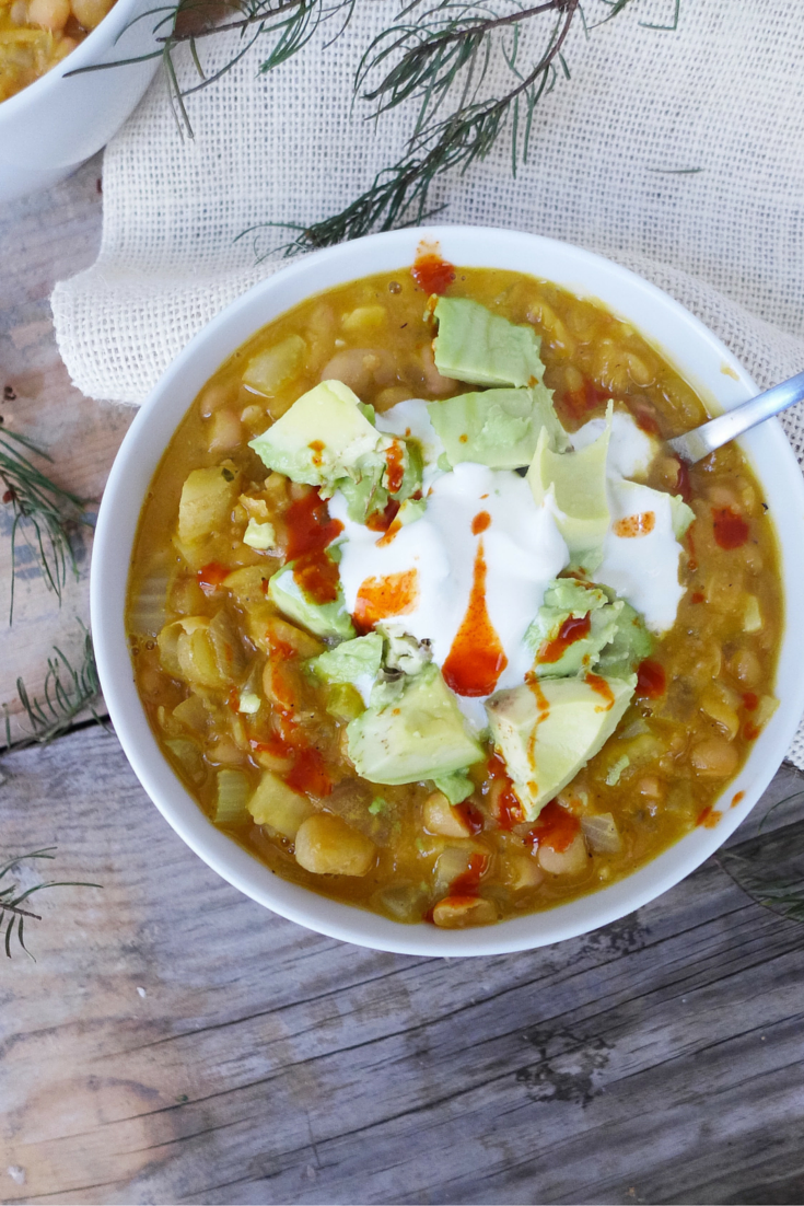 Healthy White Bean Vegetable Chili 