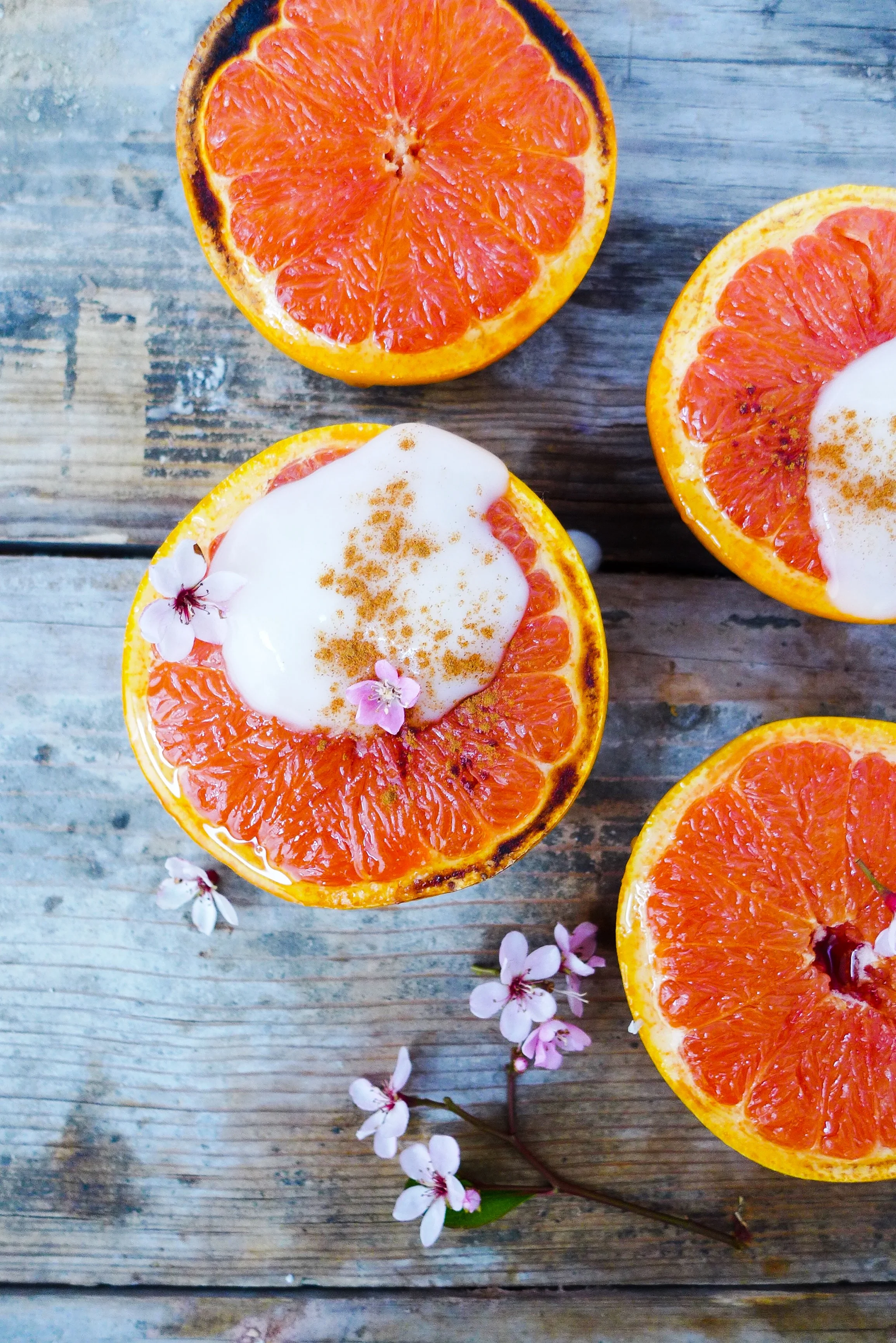 Broiled Grapefruit with Vanilla Coconut Yogurt