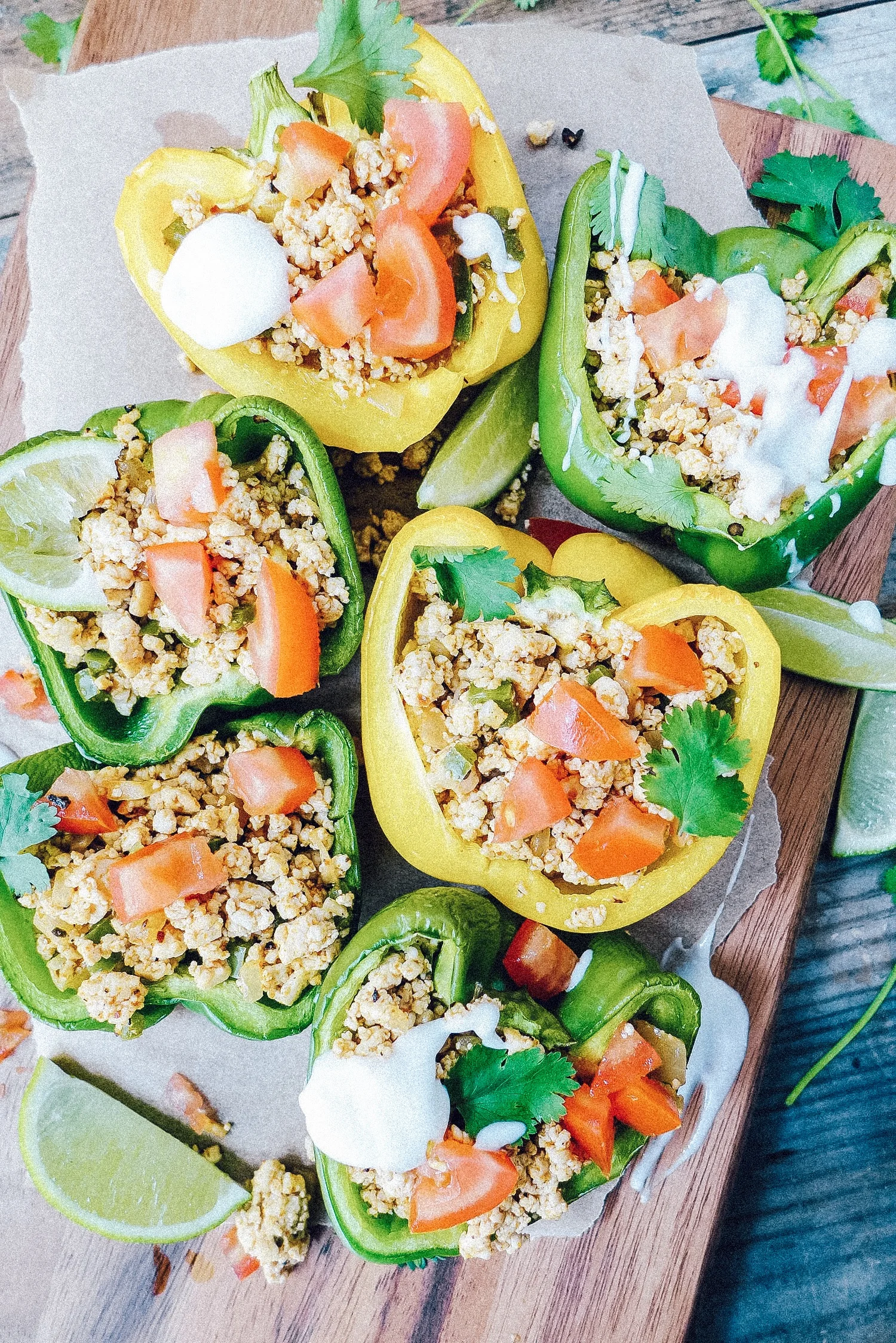Vegan Stuffed Peppers with Tofu Taco Meat