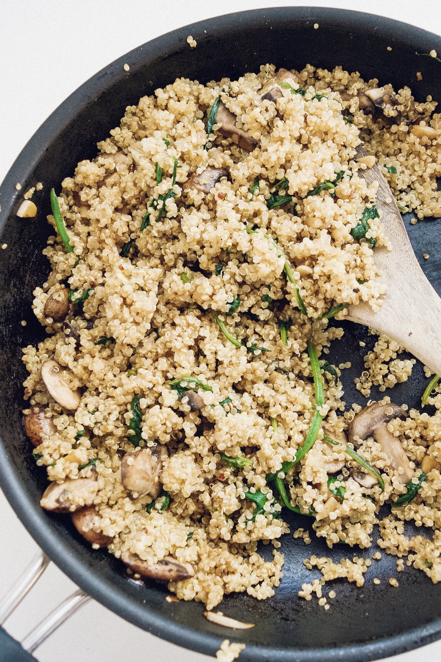 20-Minute Mushroom Spinach Quinoa