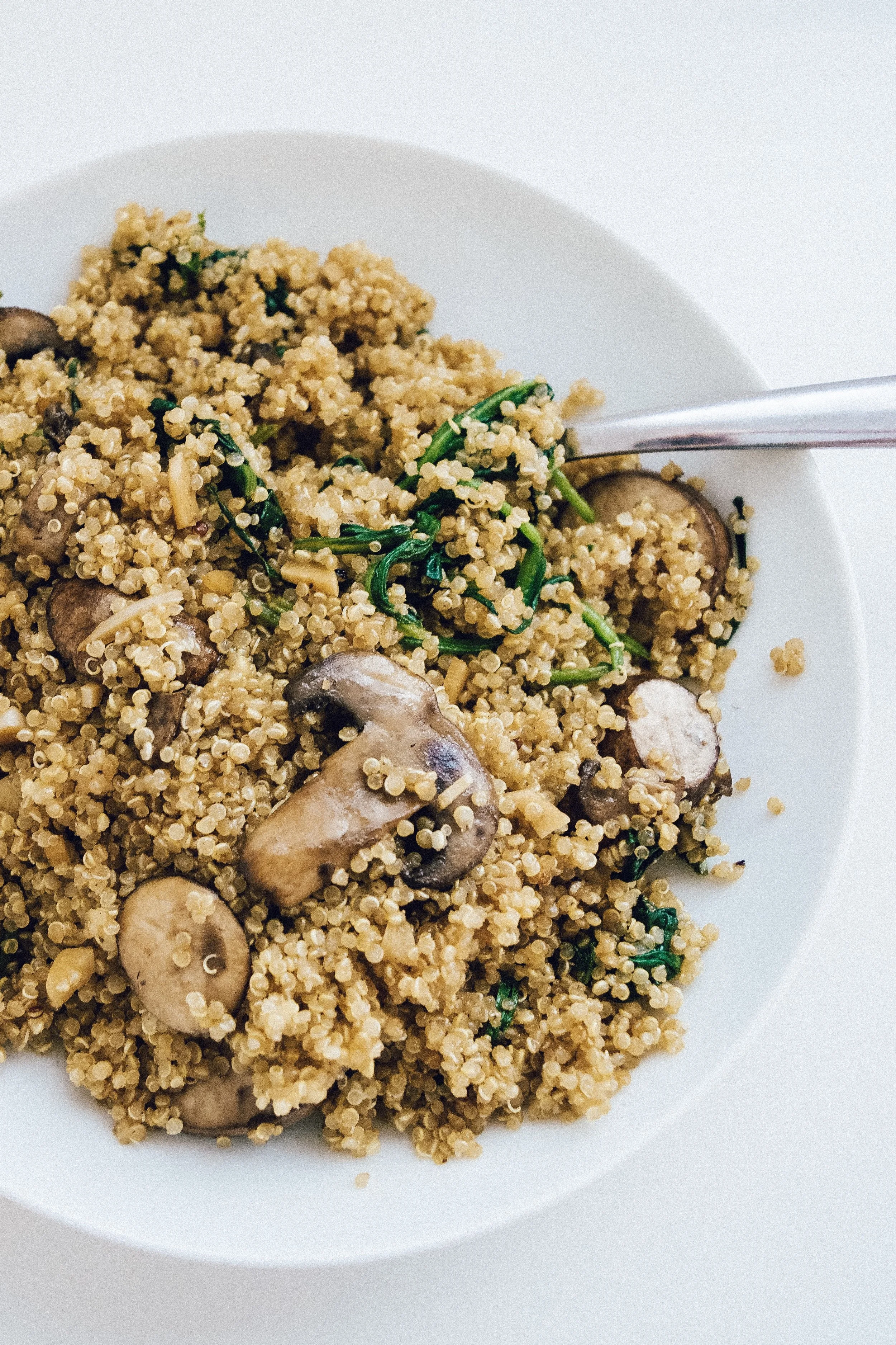 Mushroom Spinach Quinoa