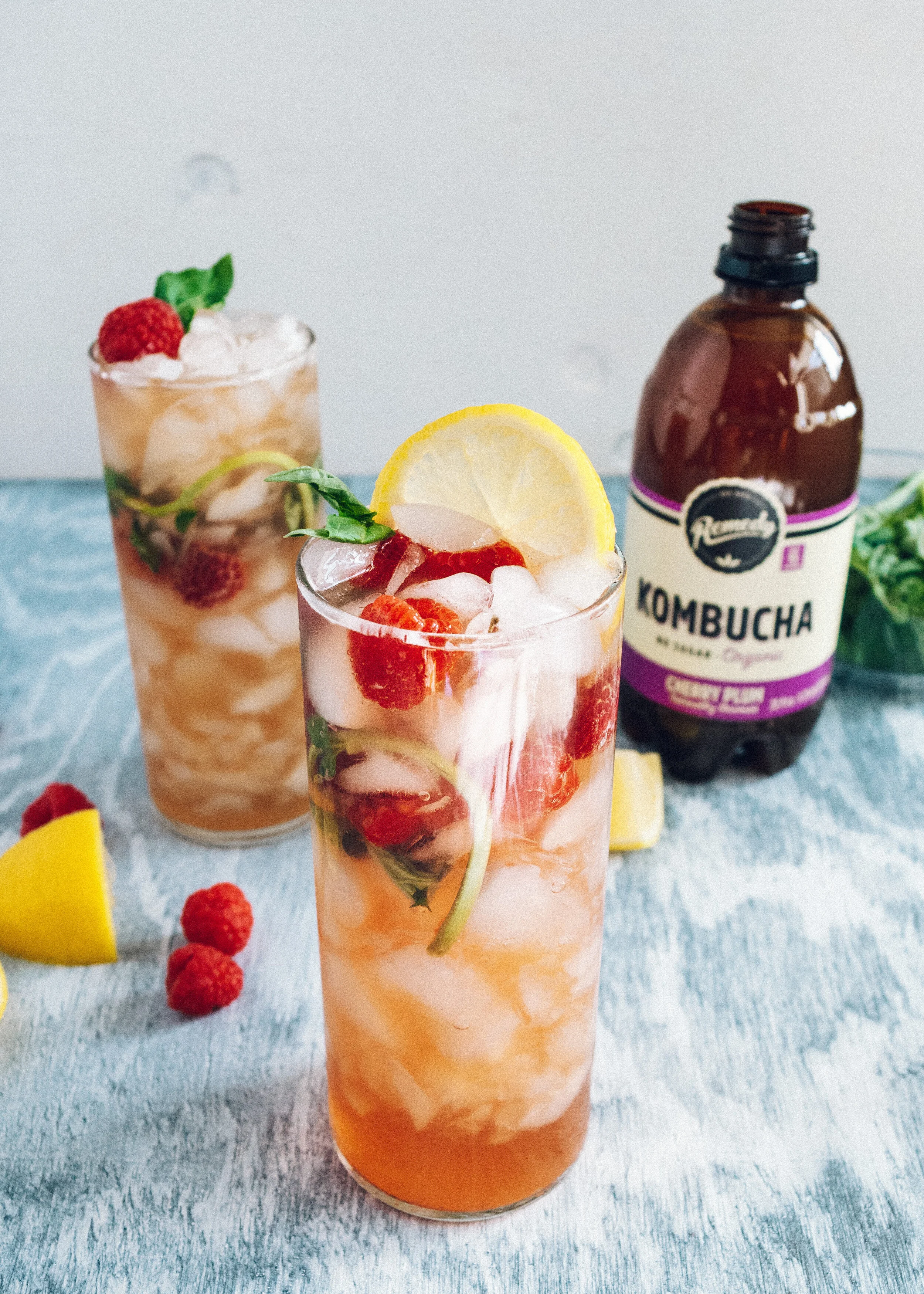 Kombucha Mocktails with Cherry Plum Remedy Kombucha