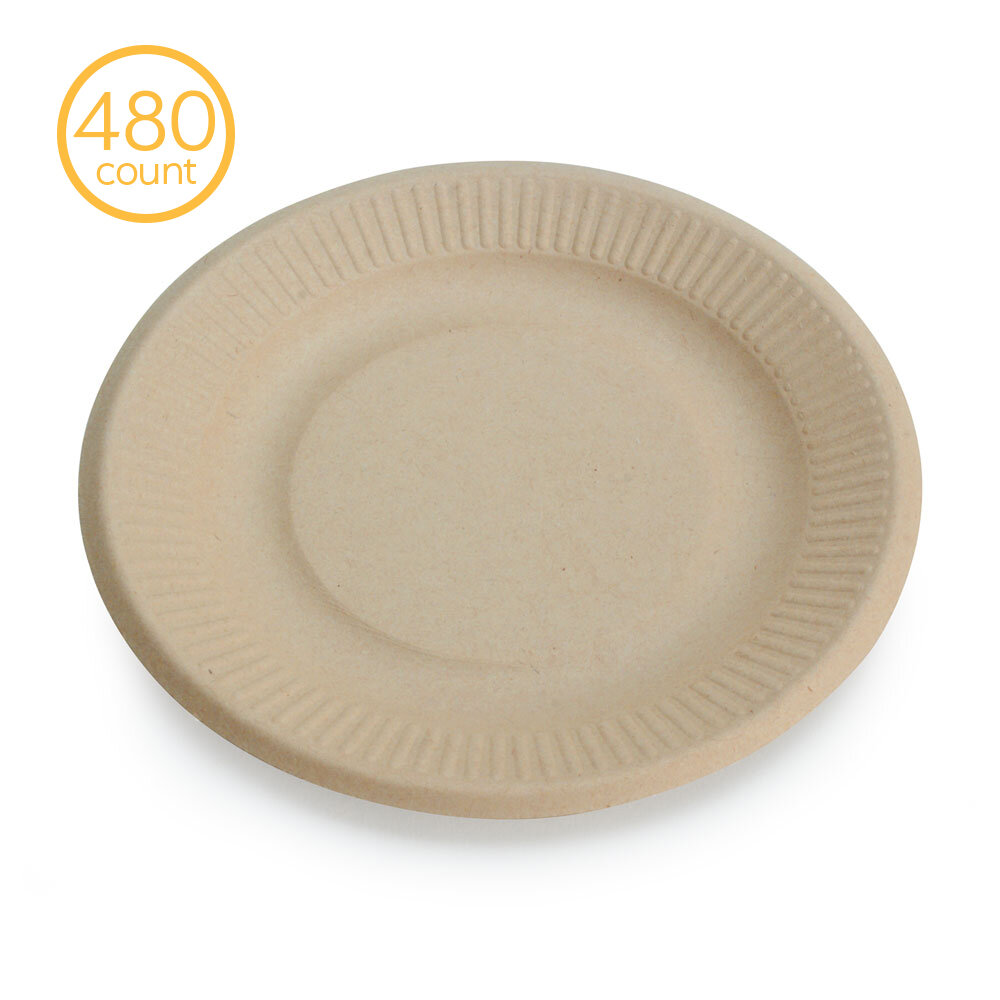 100% Compostable Disposable Paper Plates Bulk [6 480 Pack