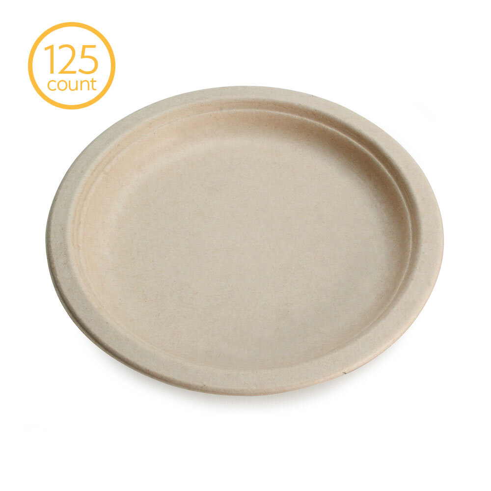 Cheer Collection 7 Inch Biodegradable Plates - 100% Compostable Paper