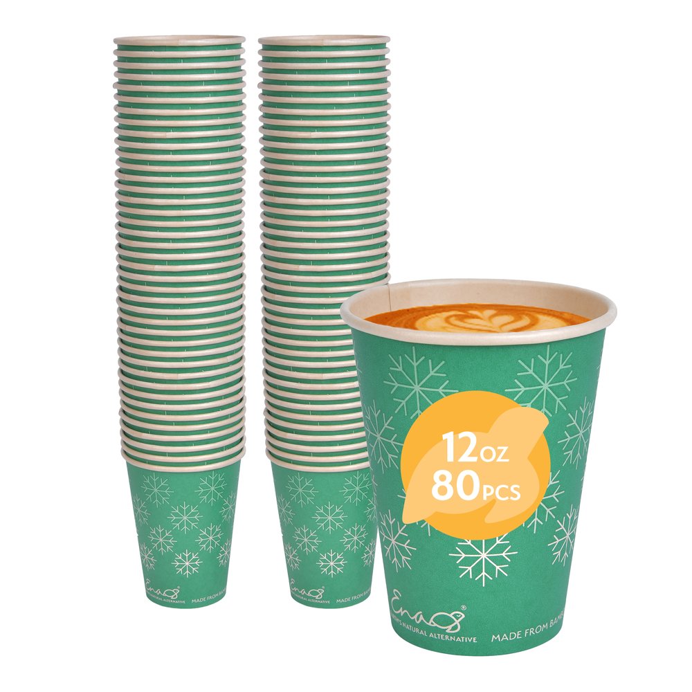 Sustain 8 oz Kraft Paper Coffee Cup - Compostable, Ripple Wall - 3 1/2 x 3  1/2 x 3 1/2 - 500 count box