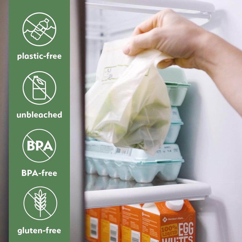 WRAPOK 100% Compostable Freezer Bags Biodegradable Gallon Storage Bag Eco  Friendly Quart Size Bag for Vegetables, Fruits or Meats, 50 Count