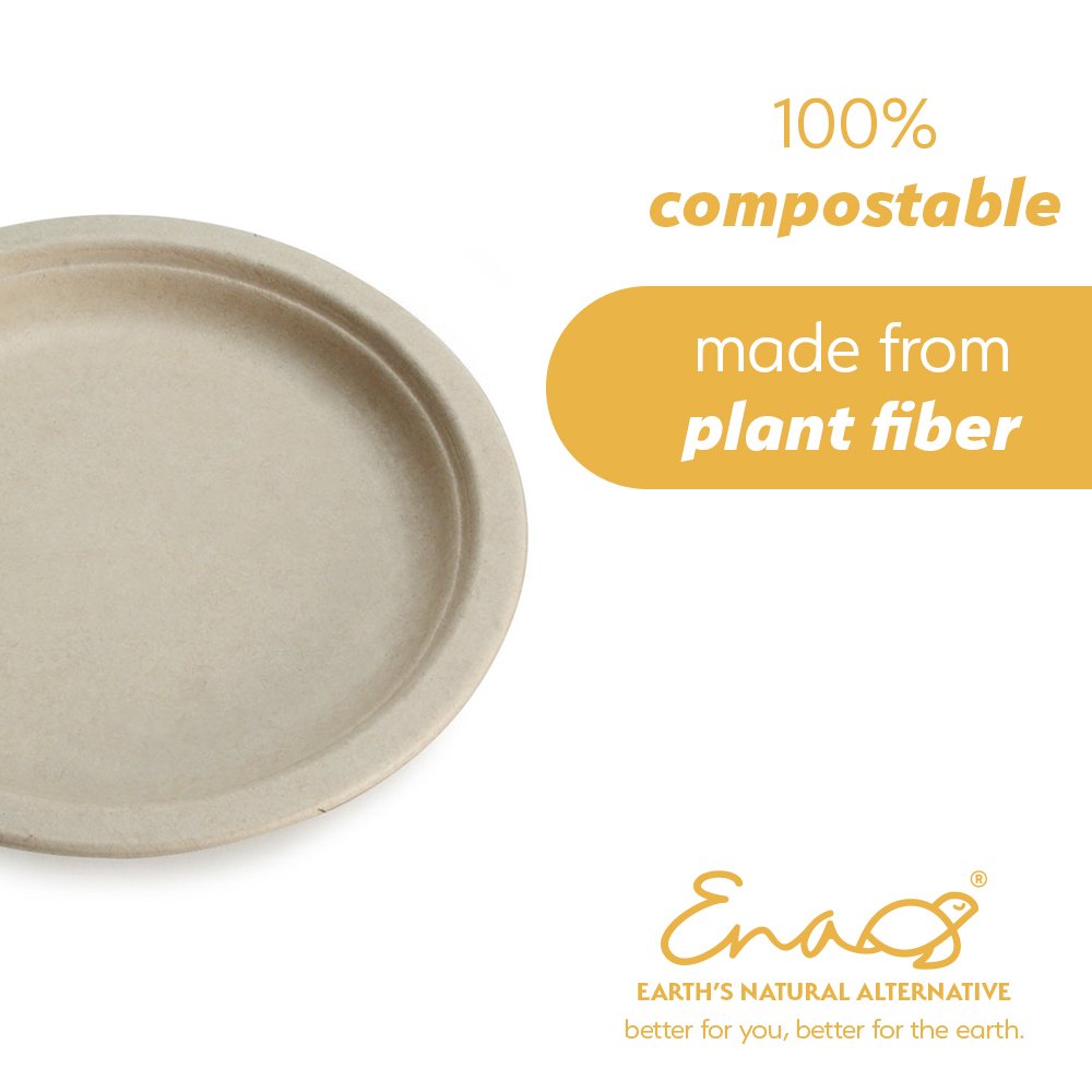 Earth's Natural Alternative 10 in. Unbleached Bamboo Compostable Disposable  Paper Plates ECOP005CSE - The Home Depot
