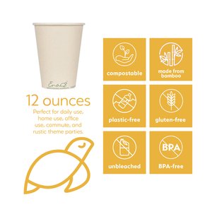 Compostable Bamboo Fiber Cup - 12 Pack
