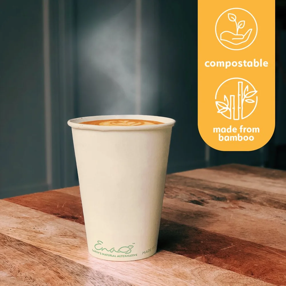 100% Compostable Disposable Coffee Cups [12oz 80 Pack]  Earth's Natural  Alternative