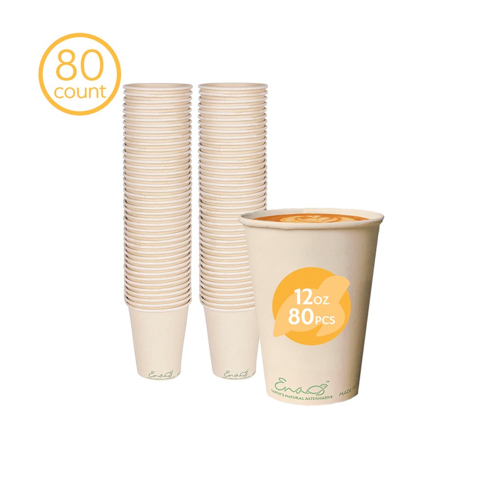 12oz Compostable Cups made from bamboo fiber (80 Count)