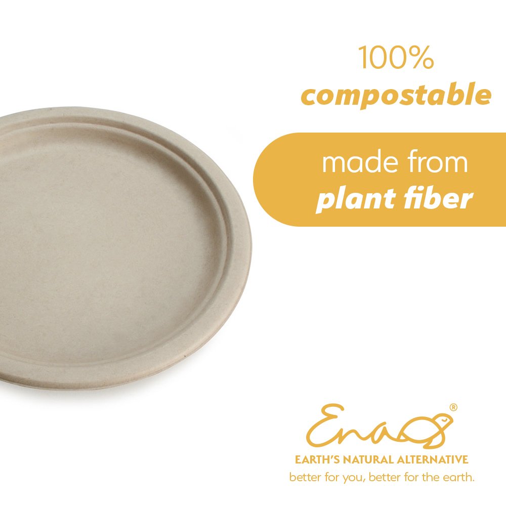 100% Compostable Disposable Paper Plates Bulk [7 1000 Pack