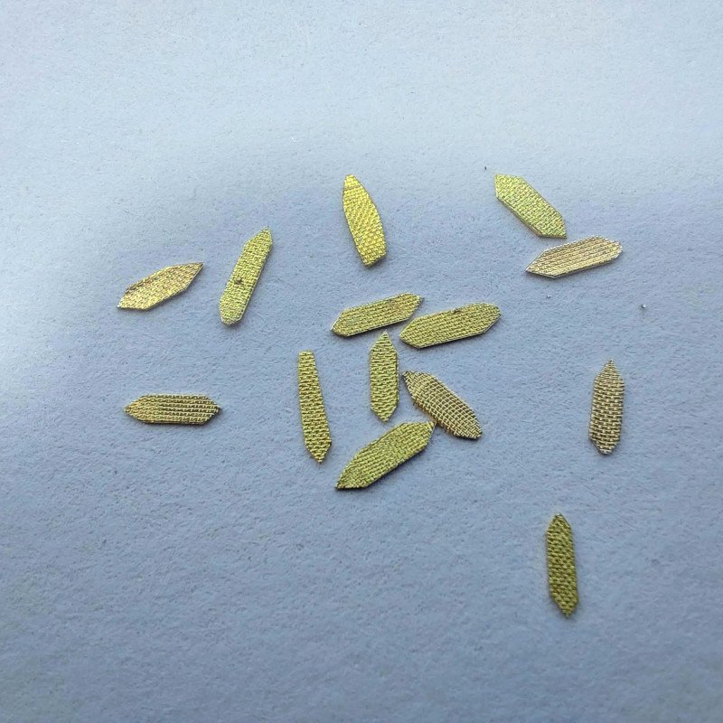 Gold pieces roughly shaped