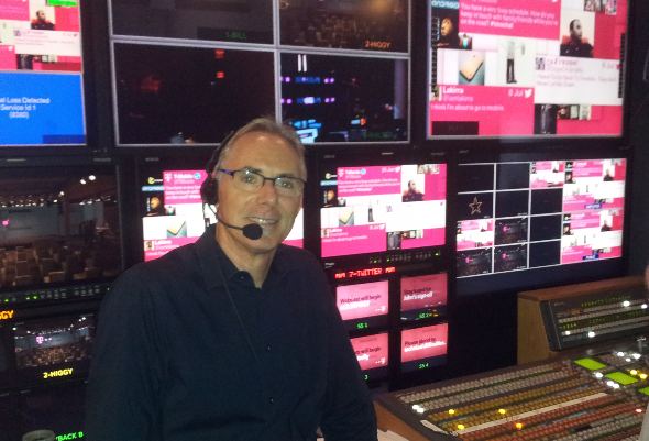 Jim Draper in the truck at T-Mobile Launch