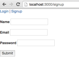 Our signup form