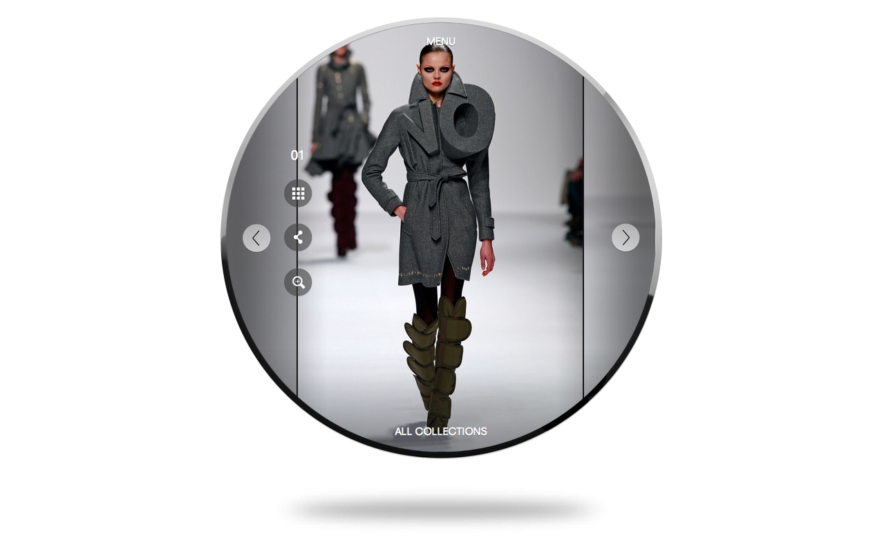 The website is not only a statement, it also houses twenty years of Viktor & Rolf heritage. Al captured in a cirlcle.