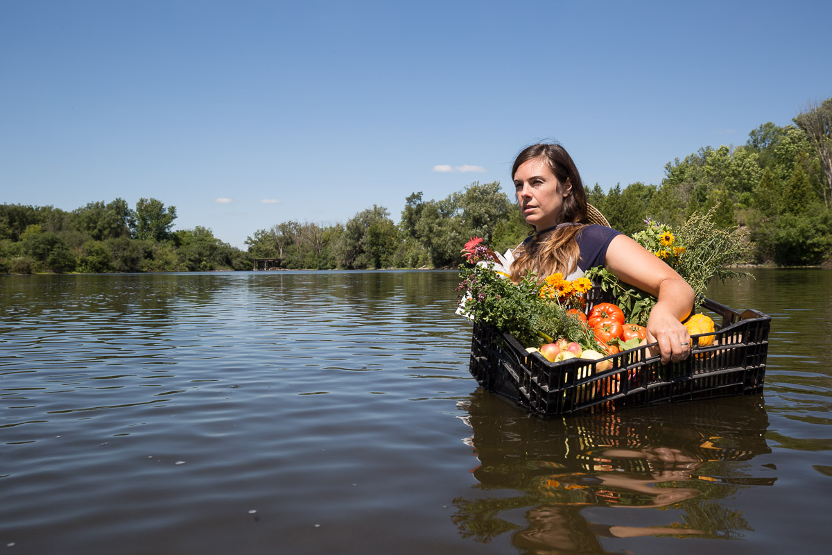 Danie with produce in hand Photo by Brett Forsyth Photography