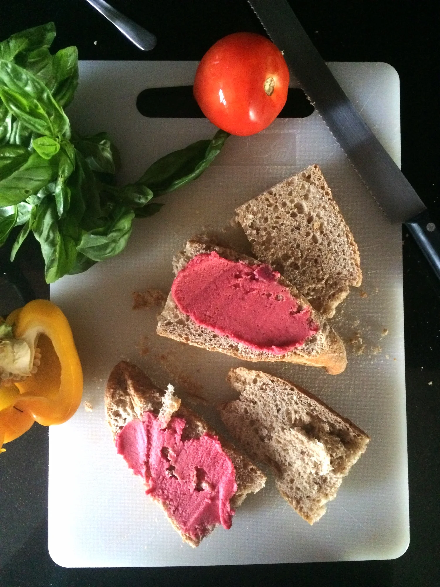 Vegan Beet Hummus - great to add to a snack plate for a splash of color!
