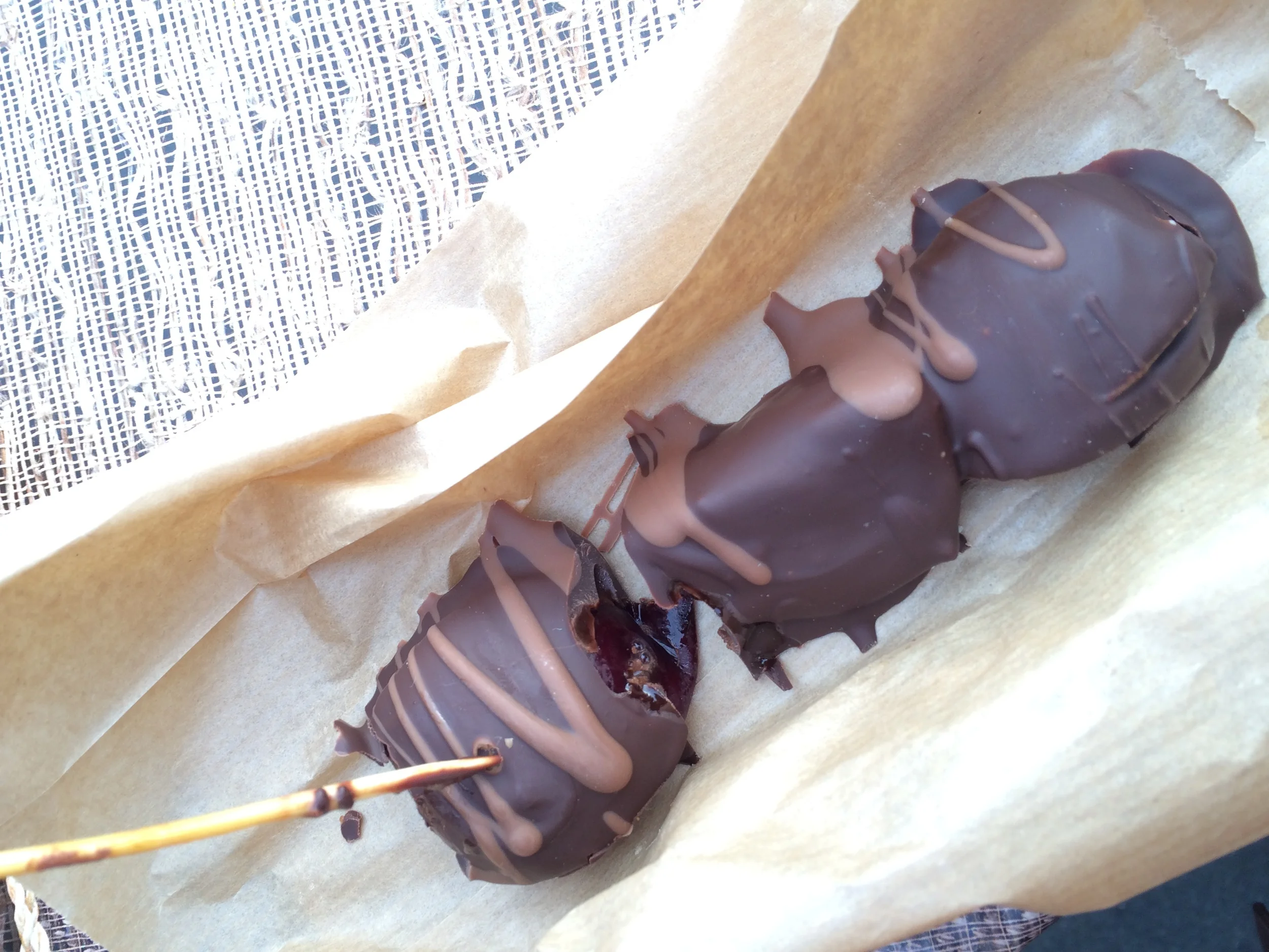 Chocolate covered plums