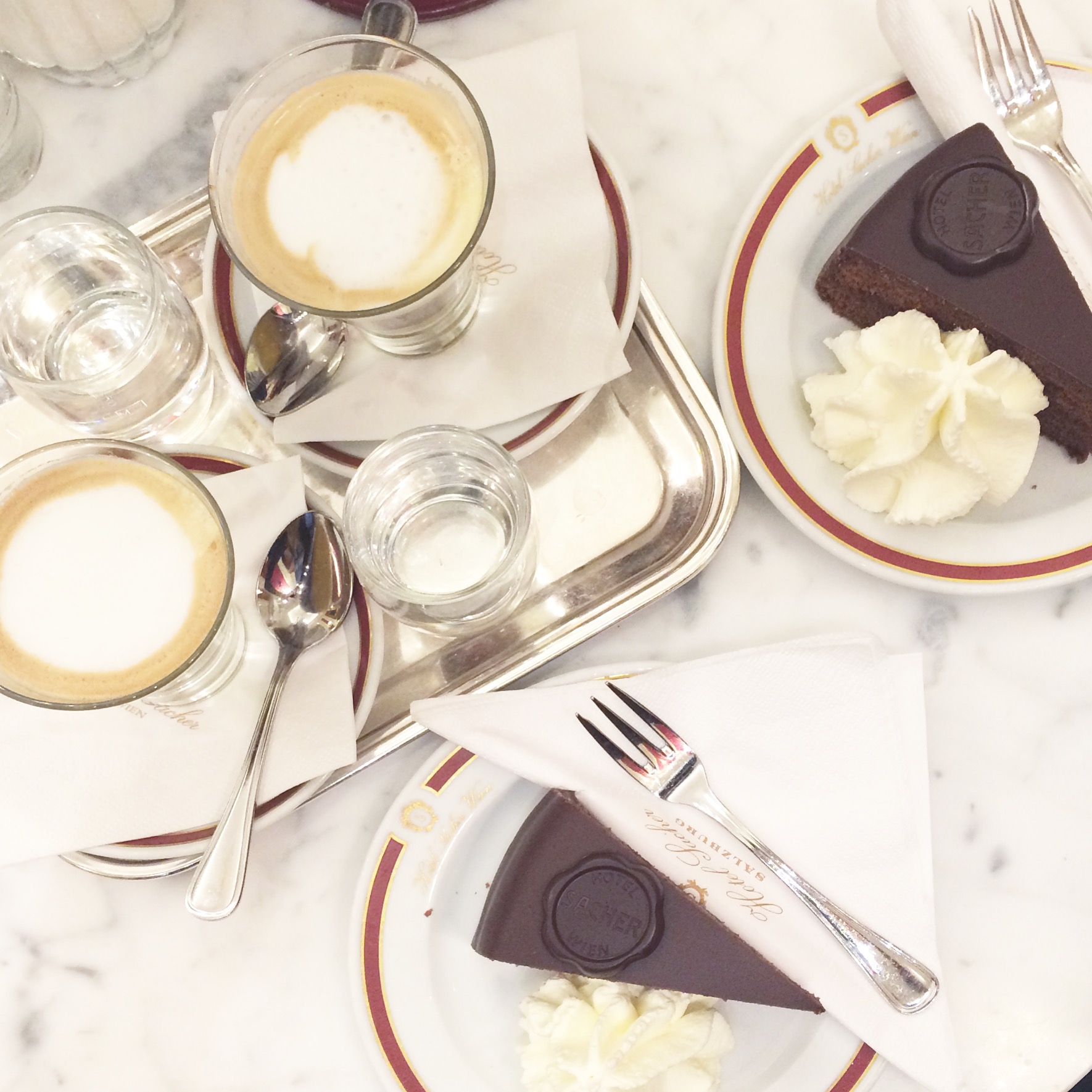 Coffee and cake at Cafe Sacher