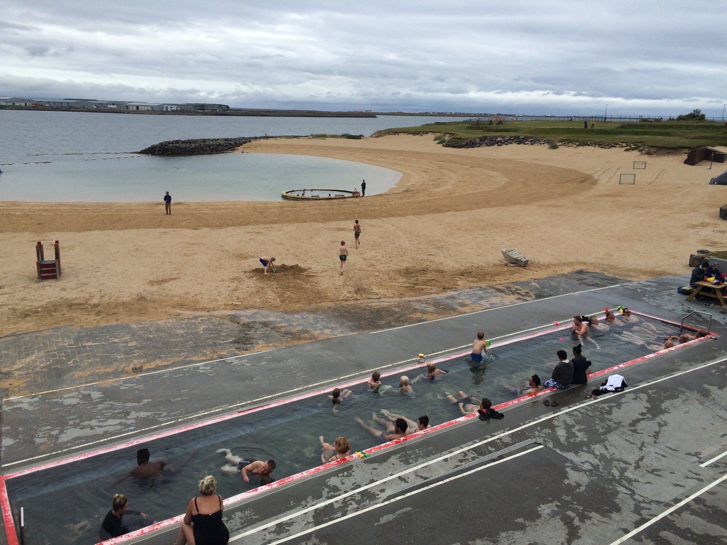 Nauthólsvík geothermal pool on the beach (near Reykjavík).